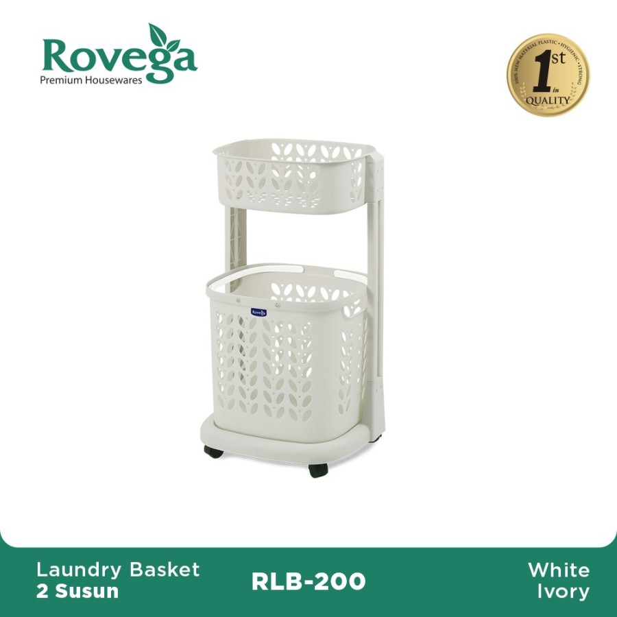 Rovega Keranjang Pakaian Premium Laundry Basket 2 Level RLB-200-image