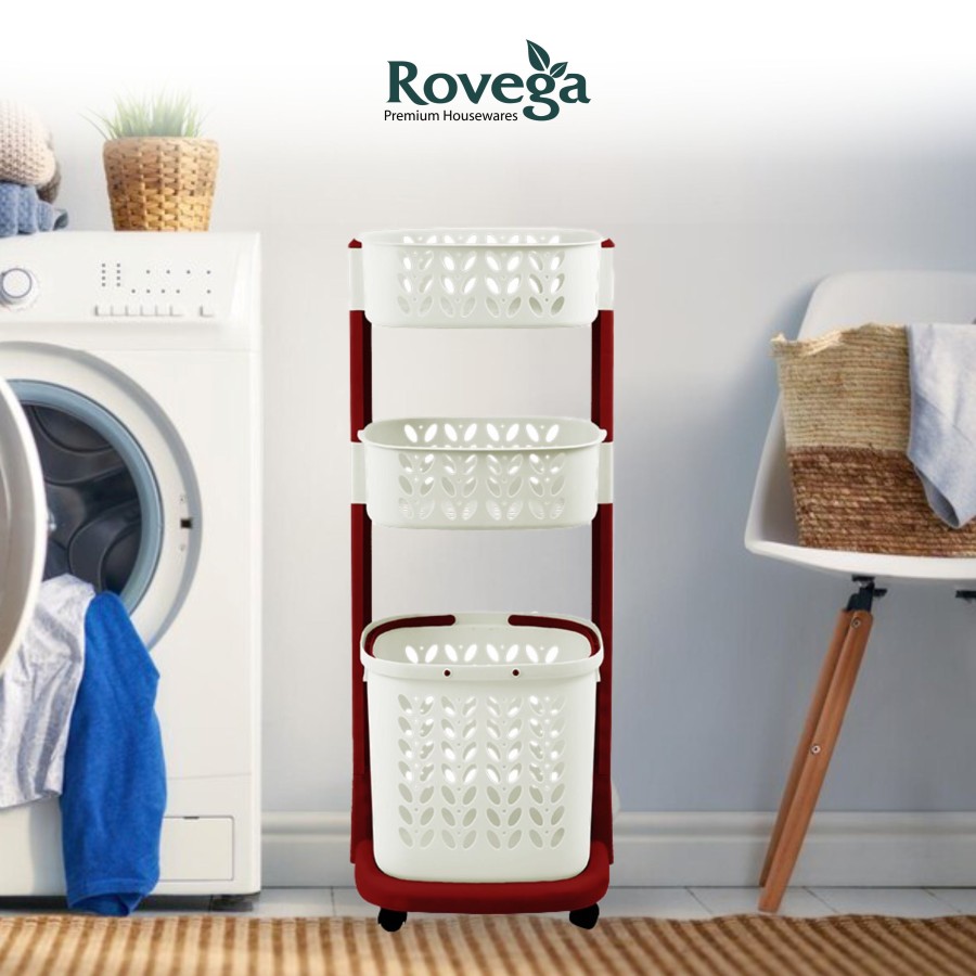 gambar-Rovega Keranjang Pakaian Premium Laundry Basket 3 Level RLB-300