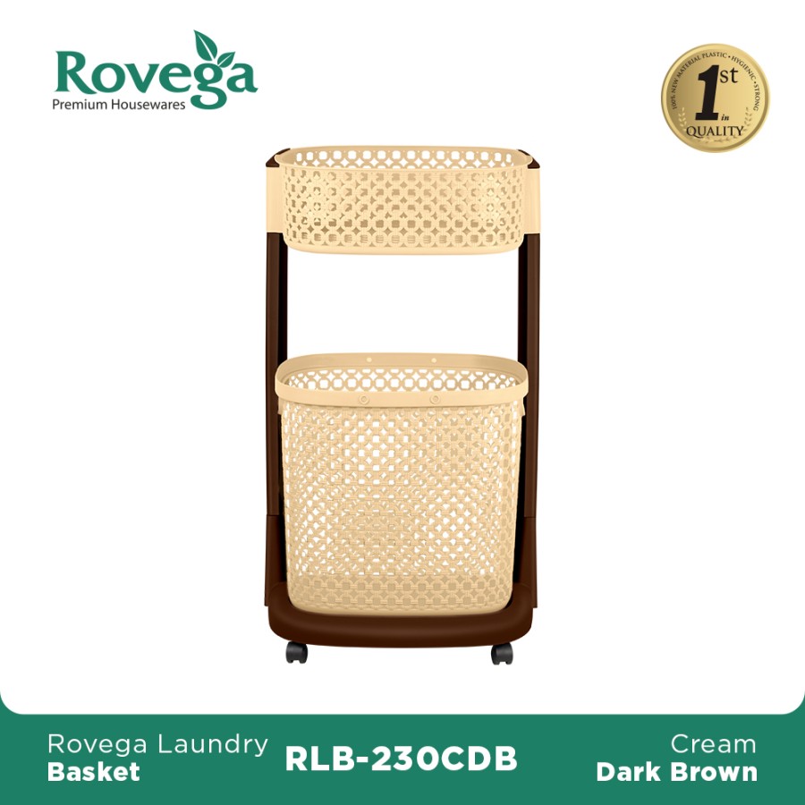 Rovega Keranjang Pakaian Laundry Basket 2 Level RLB-230-image
