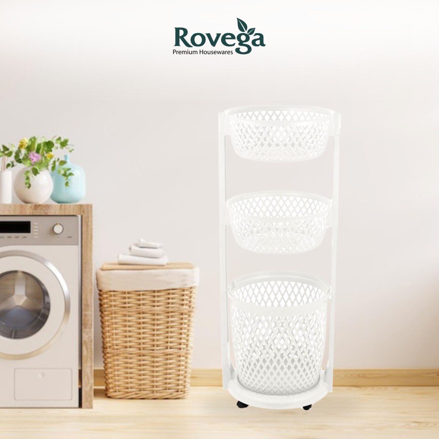 Rovega Keranjang Pakaian Laundry Basket 3 Level RLB-350-image