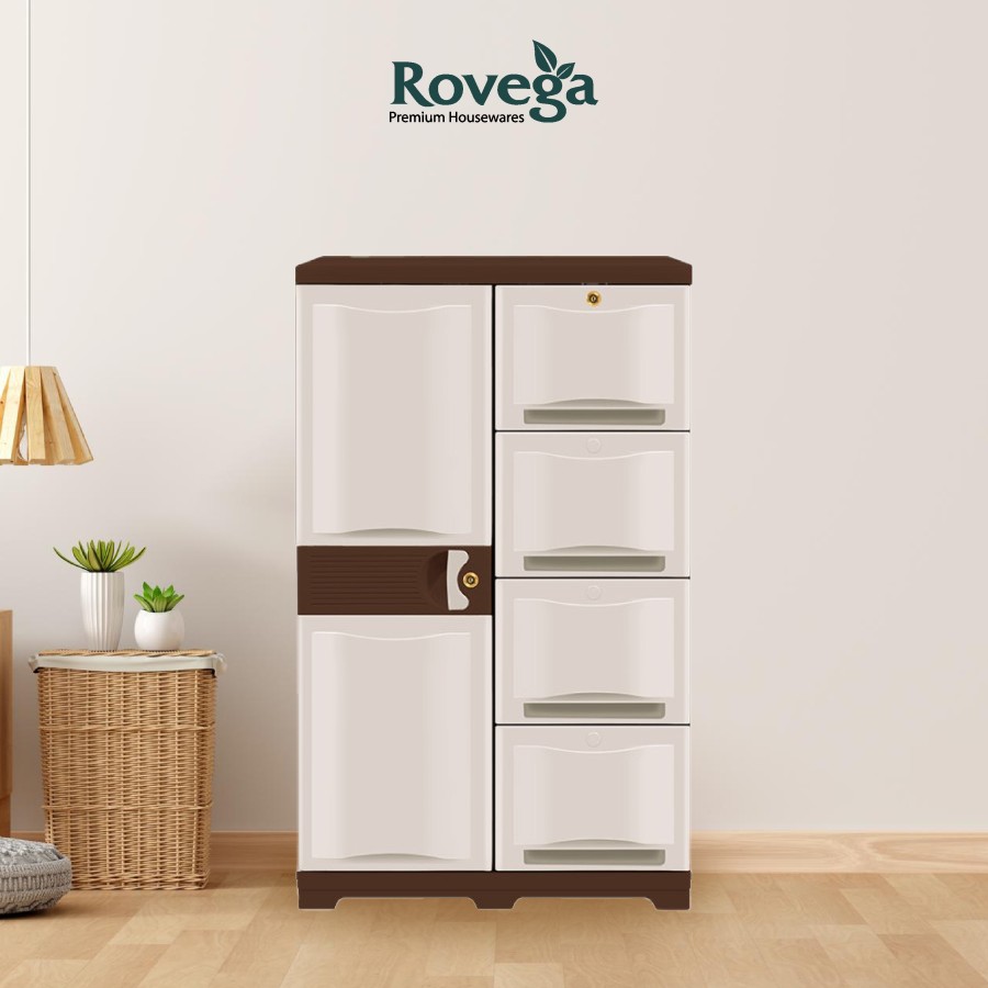 Rovega Colby Kabinet / Lemari Plastik Rovega 1 Pintu + 4 Laci Food Grade RLC-1020